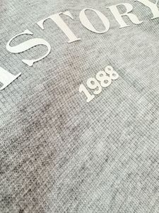 Grey &amp; Black "History" Baseball Tee