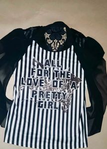 Edgy "Pretty Girl" Striped Tee