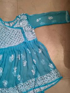 Cute Blue Embroidered Kurta