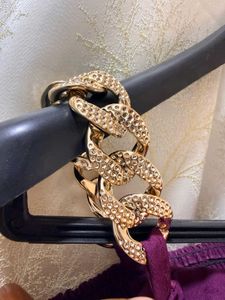 Purple Ruched Chain Strap Crop Top
