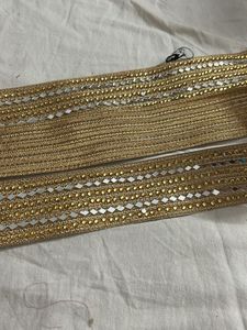 Embellished Gold Trim with Mirror Accents