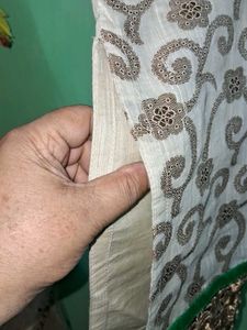 Elegant Cream and Green Kurta pick up 1