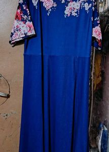 Elegant Blue Floral Maxi Dress