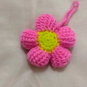 Stuffed Crochet Flower Keychain🌼🏹