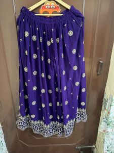 Deep Purple Festive Embroidered Sharara Set