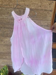 Tie dye White Pink Halter top