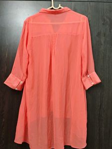 Elegant Coral Embroidered Kurta