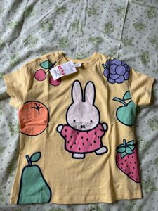 Cute Miffy Fruit Print T-Shirt