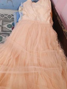 NEW Elegant Peach Lace Embellished gown