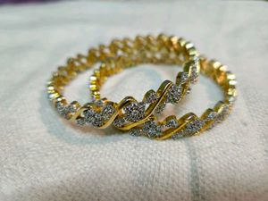 Gold plated stone bangles sets ✨️