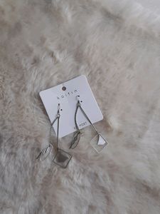 Women Drop Earrings Silver Color