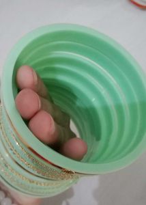 Elegant Mint &amp; Gold Bangles