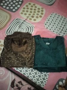Embellished Velvet Kurta Set
