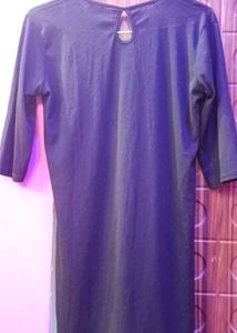Black Tunic Top with Ring Detail