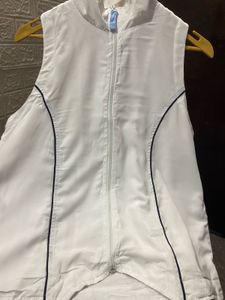 lotto Sleeveless White Zip-Up Jacket