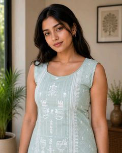 Stylish Women's Kurta with blue pyjama