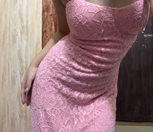 Elegant Pink Lace Dress(new)