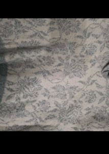 Retro Floral Print Polo Sweater