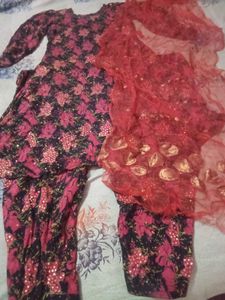 Elegant Floral Kurta Set with Dupatta