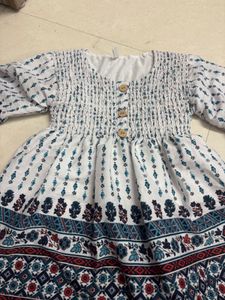 Boho Smocked Blouse with Print