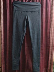 Women's High Waist Dark Grey Polyester Leggings |
