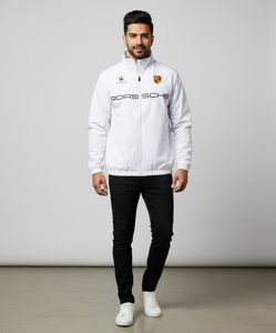 PORSCHE WHITE SPORTS JACKET PREMIUM RACING STYLE
