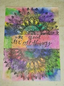 Handmade Mandala Art with Inspirational Quote