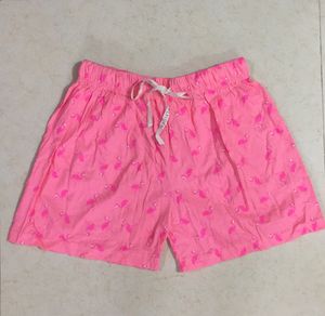 Women’s Flamingo Cotton Pyjama Shorts Neon Pink