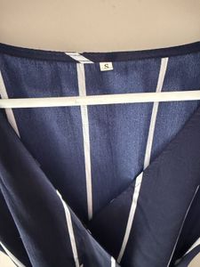 Navy Blue Striped Jumpsuit