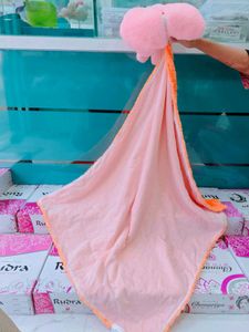 Adorable Plush Bunny Pouch with blanket