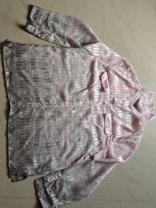Loose Tranceparent Shaded Elegant Patterned Shirt