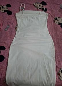 Elegant White Ruched Bodycon Dress