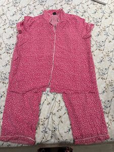 Pink Floral Pajama Set