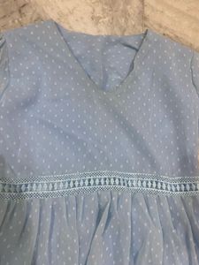 Light Blue Swiss Dot Dress