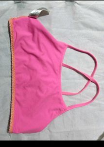Noen 🩷 Pink Strap Sports Bra