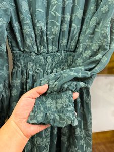 Forever New Green Embroidered Dress