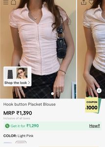 Cute Pink Button Blouse