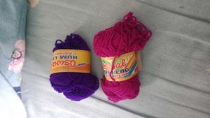 Two Skeins of Yarn - Purple & Pink