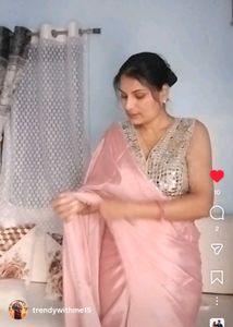 Beautiful Pink Saree with Embellished Blouse
