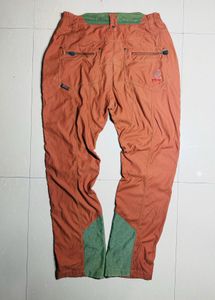 Orange Cargo Pants with Green Accents