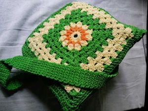 Vibrant Green Crochet Sling Bag