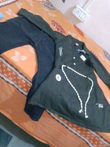 Crazy Chips Dark Green Blouse