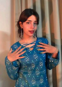 Stylish Blue Printed Kurti