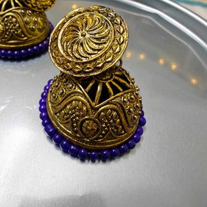 Golden Jhumka Earrings