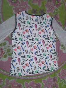 Cute Makeup Print Tunic Top