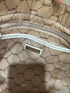 Quilted White Handbag with Gold Chain