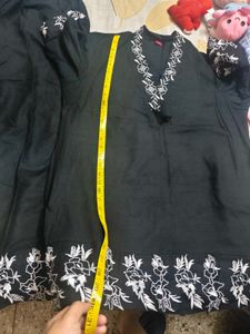 Elegant Black embroidered cord set in XL size