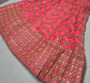 Pink Embroidered Lehenga