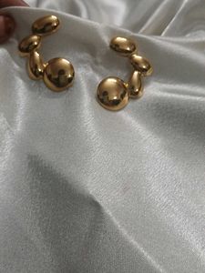 Gold Tone Abstract Earrings