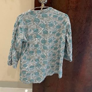 Beautiful Floral Print Cotton Kurta